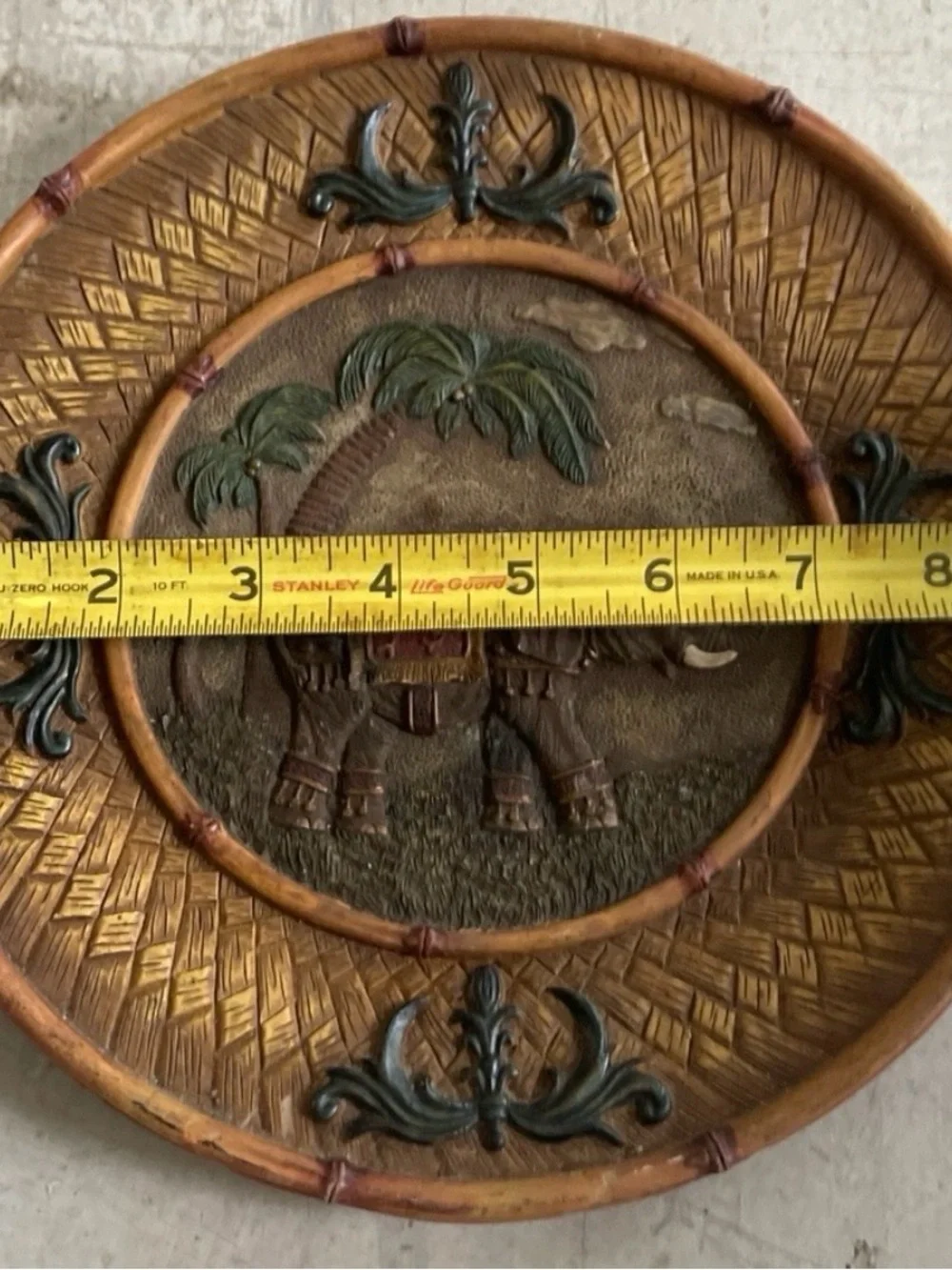 Decorative Elephant Themed Resin Plate Eastern Style Home Decor Wall Art 9